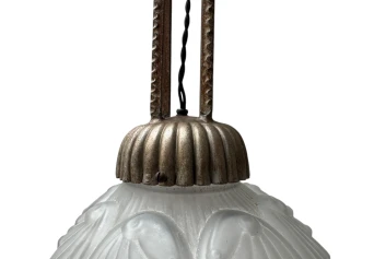 Art Deco Muller Frères Luneville Style Pendant Light, 1930s
